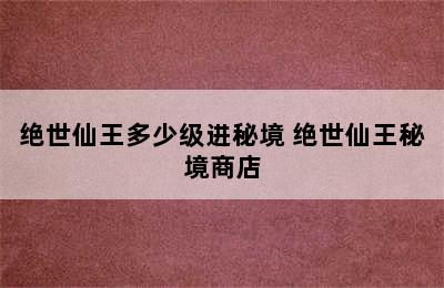 绝世仙王多少级进秘境 绝世仙王秘境商店